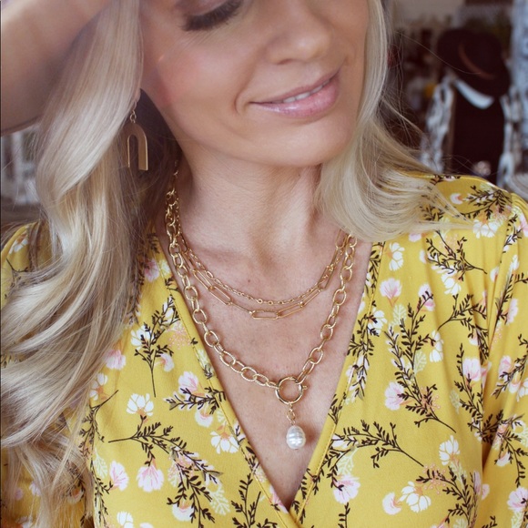 DEEP BLUE PEARLS CHAIN NECKLACE - Picture 2 of 3